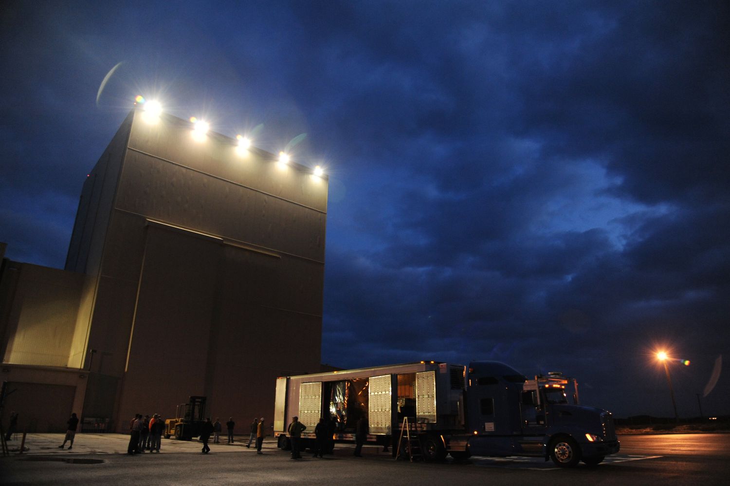 Astrotech Vandenberg building in evening